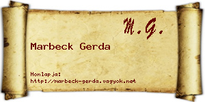 Marbeck Gerda névjegykártya